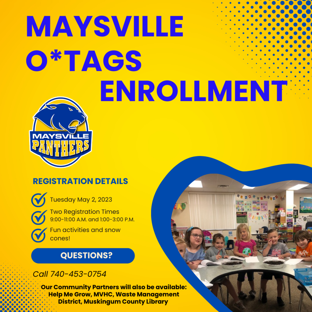 💛🐾Maysville O*Tags Preschool Registration 💙🐾 Maysville Local Schools
